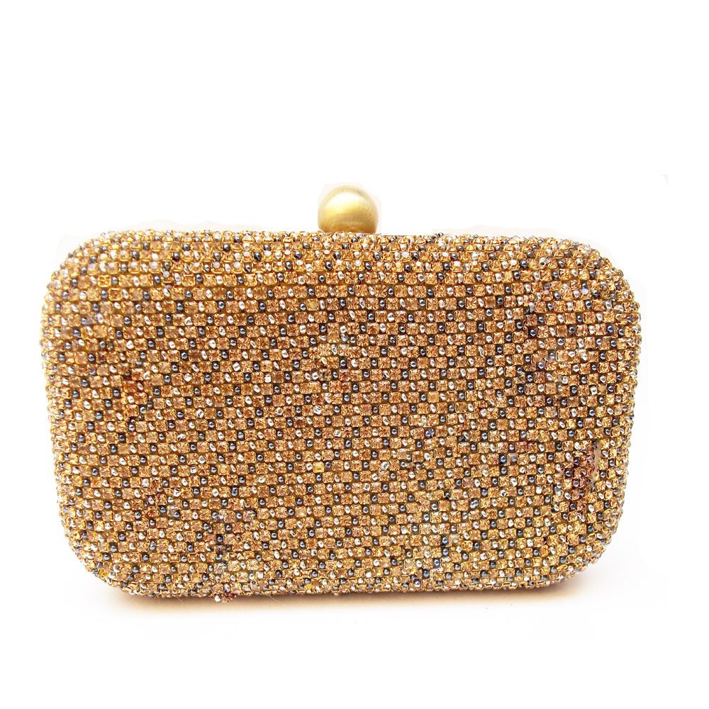 gold crystal clutch